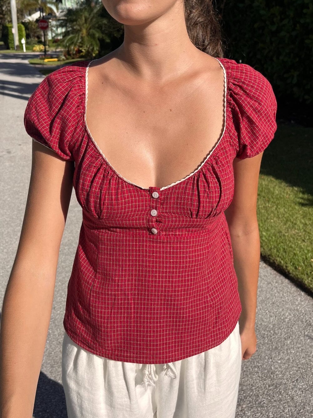 Brandy Melville Plaid Blair Top